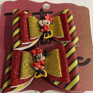 Tutu Girl Magic Minnie Mouse Hair-bow 2 pc